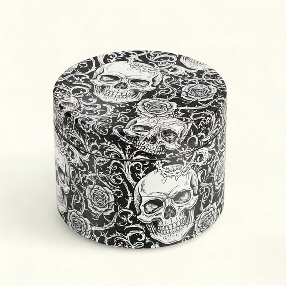 Gothic Skull and Roses All Over Design Grinder - Etsy