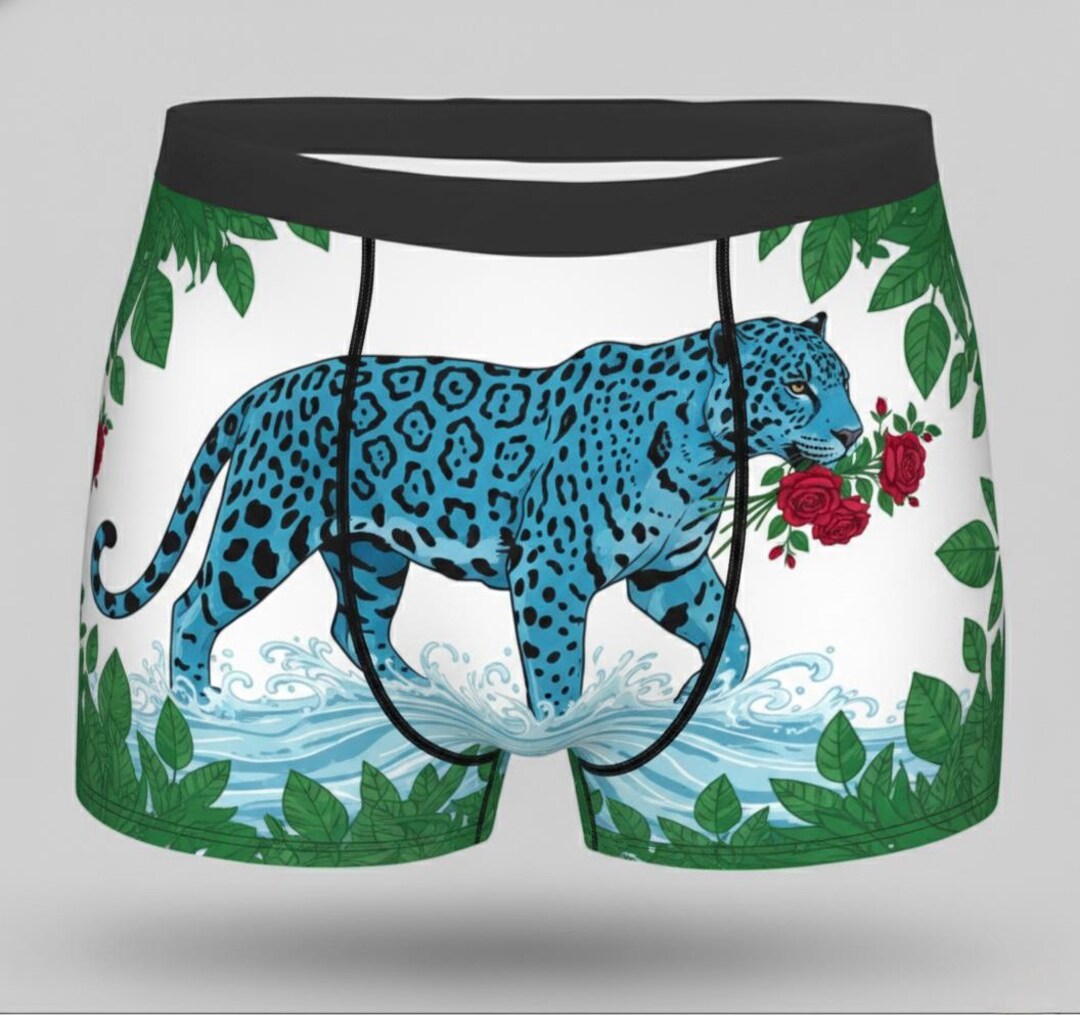 Jaguar Instinct Red Rose Design Boxers - Etsy