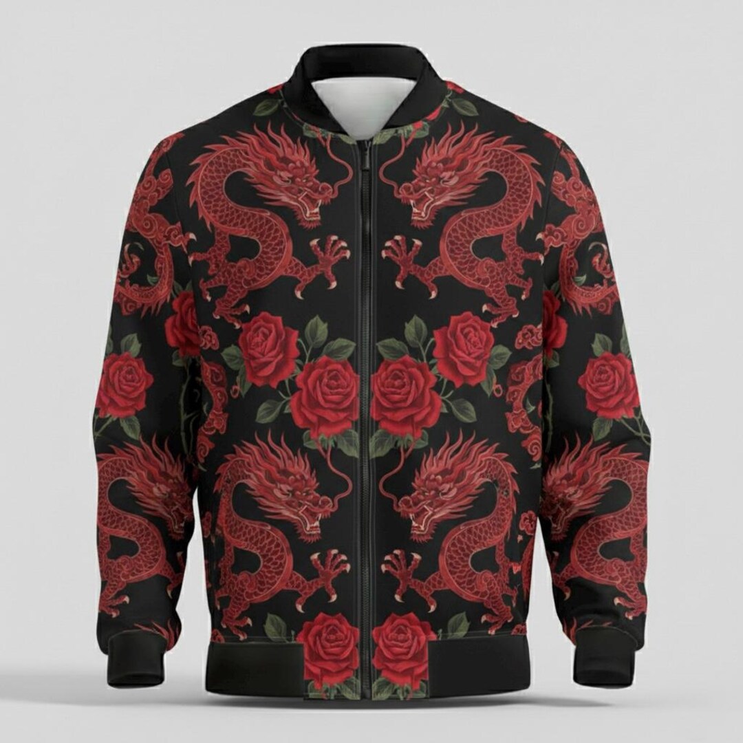 Red Roses Antham Unisex Empire Red Rose Jacket Bomber - Etsy