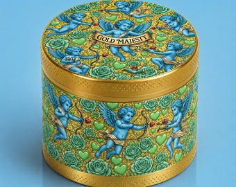 Gold Majesty 50mm 4-Layer Metal Grinder – Cupid & Rose Art