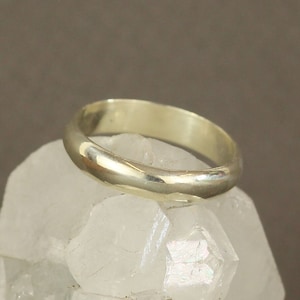 9ct White Gold 4mm Wide Half Round Wedding Ring. Mens Recycled Gold Wedding Band