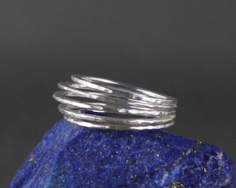 Art Deco Ring. Sterling Silver Ring. Architectural. Chunky Silver Ring. Modernist Ring. Hammered. Statement Ring.