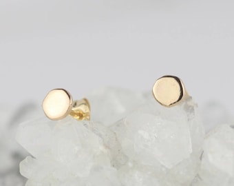 9ct Gold Tiny Stud Earrings. Dainty wedding earrings. Christmas Gift for Mum