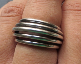 Sterling Silber Art Deco Ring. Ring Silber. Statement Ring. Chrysler Building. Handmade Schmuck. Herrenring. Unisex Ring. Nur für Verkäufer in Großbritannien