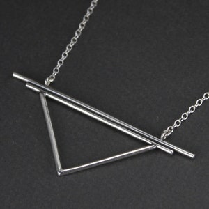 Sterling Silver Triangle Necklace. Earth Necklace. Pyramid. Geometric Jewelry. Symbolic Jewelry. Alchemy Necklace. Triangle Jewelry