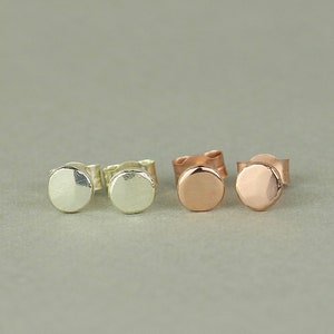Dainty 9ct Rose Gold Stud Earrings. Recycled Solid Gold Jewellery. Petite Minimalist Earrings. Special Gift For Her image 7
