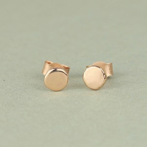 Dainty 9ct Rose Gold Stud Earrings. Recycled Solid Gold Jewellery. Petite Minimalist Earrings. Special Gift For Her image 4