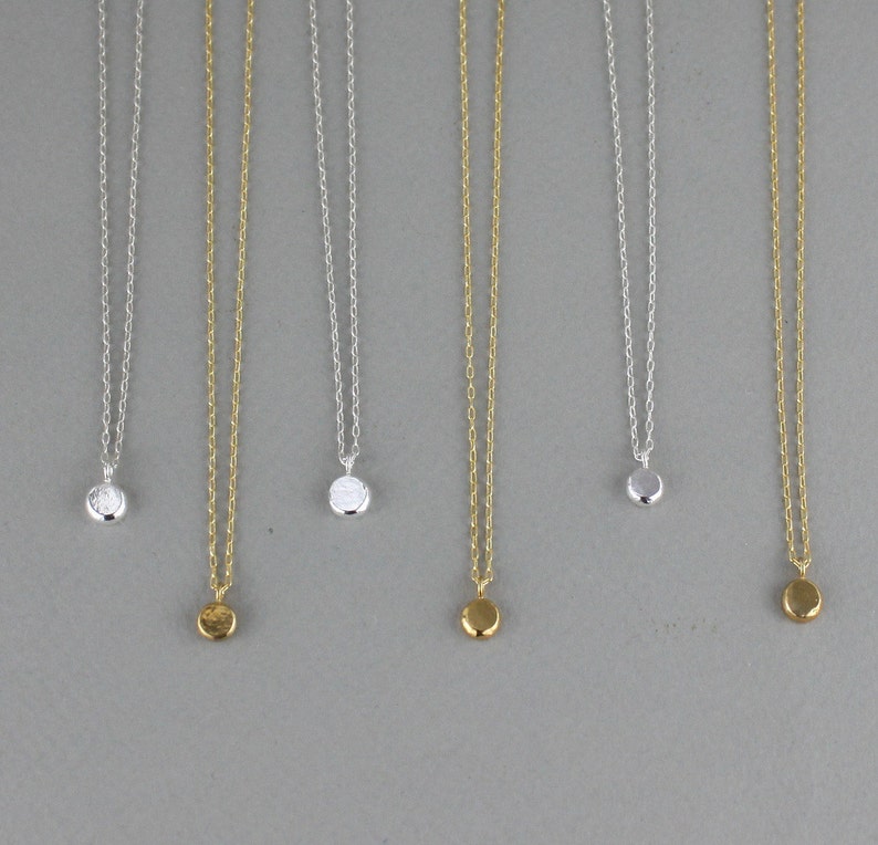 Simple Gold Pebble Necklace. Dainty Minimalist Jewelry. Etsy