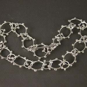 Chunky Sterling Silver Chain Necklace. Heavy Solid Silver Statement Necklace