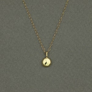 Solid 18ct Gold Minimalist Pebble Necklace. Dainty Simple 18k Real Gold Pendant Necklace image 3