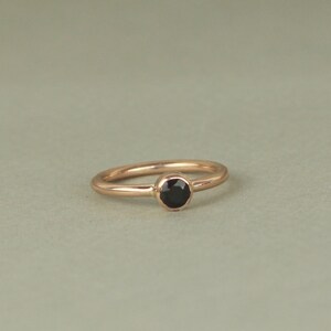 Black Sapphire 9ct Rose Gold Engagement Ring. Recycled Gold Solitaire Ring. Gothic Engagement Ring image 6
