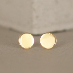 18k Recycled Gold Sun Stud Earrings. 18ct Real Gold Large Disc Studs image 2