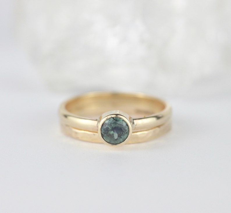 Sapphire Engagement Ring. 9ct Gold Ring. Simple Engagement Ring. UK Sellers Only. September Birthstone. Wedding Band. Bridal Jewellery. image 3