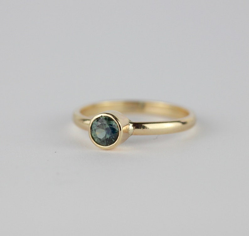 Black Sapphire 9ct Rose Gold Engagement Ring. Recycled Gold Solitaire Ring. Gothic Engagement Ring image 8