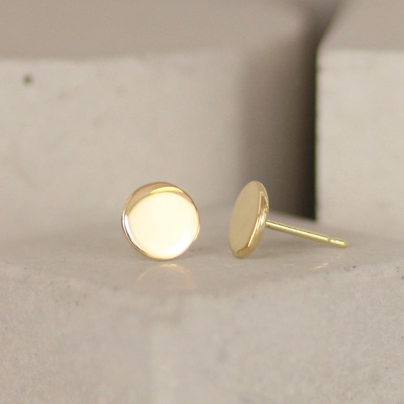 18k Recycled Gold Sun Stud Earrings. 18ct Real Gold Large Disc Studs image 6