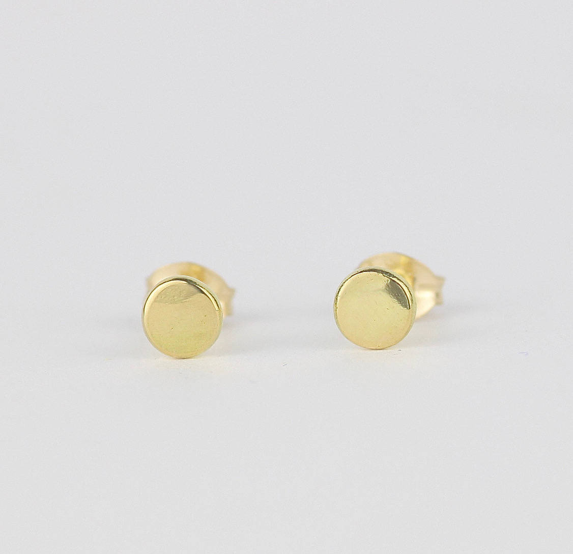 Dainty 18ct Gold Stud Earrings. Minimal Delicate Studs. Small | Etsy