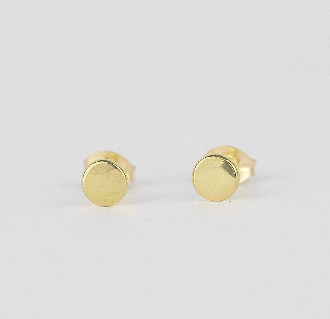 Dainty 18ct Gold Stud Earrings. Minimal Delicate Studs. Small Etsy