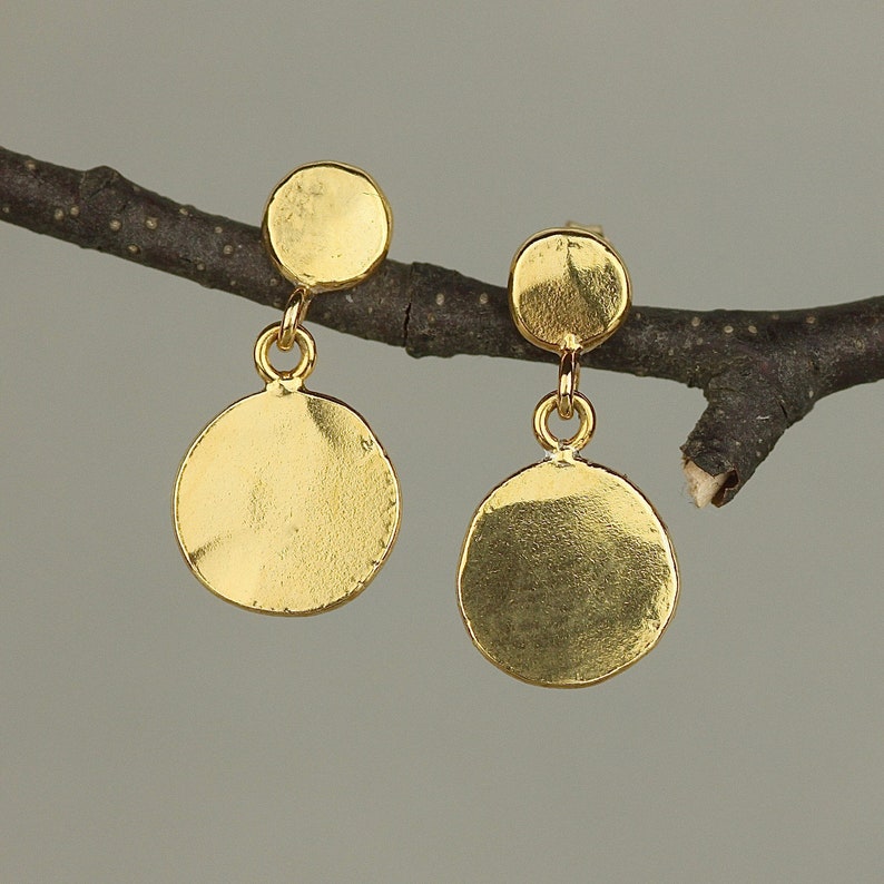 Gold Coin Drop Earrings. Unique Christmas Gifts Etsy UK