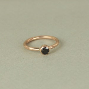 Black Sapphire 9ct Rose Gold Engagement Ring. Recycled Gold Solitaire Ring. Gothic Engagement Ring image 5