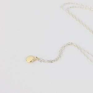 Solid 18ct Gold Minimalist Pebble Necklace. Dainty Simple 18k Real Gold Pendant Necklace image 4