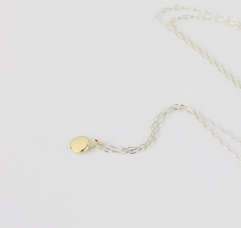 Solid 18ct Gold Minimalist Pebble Necklace. Dainty Simple 18k Real Gold Pendant Necklace image 4