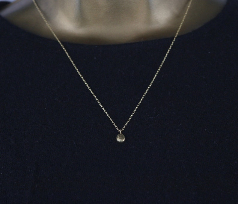 Simple Gold Pebble Necklace. Dainty Minimalist Jewelry. Etsy