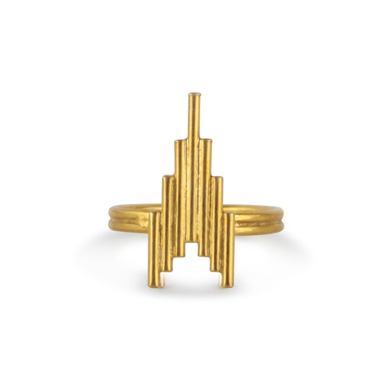 Art Deco Ring. Gold Ring. Geometric Jewellery. Modernist Etsy