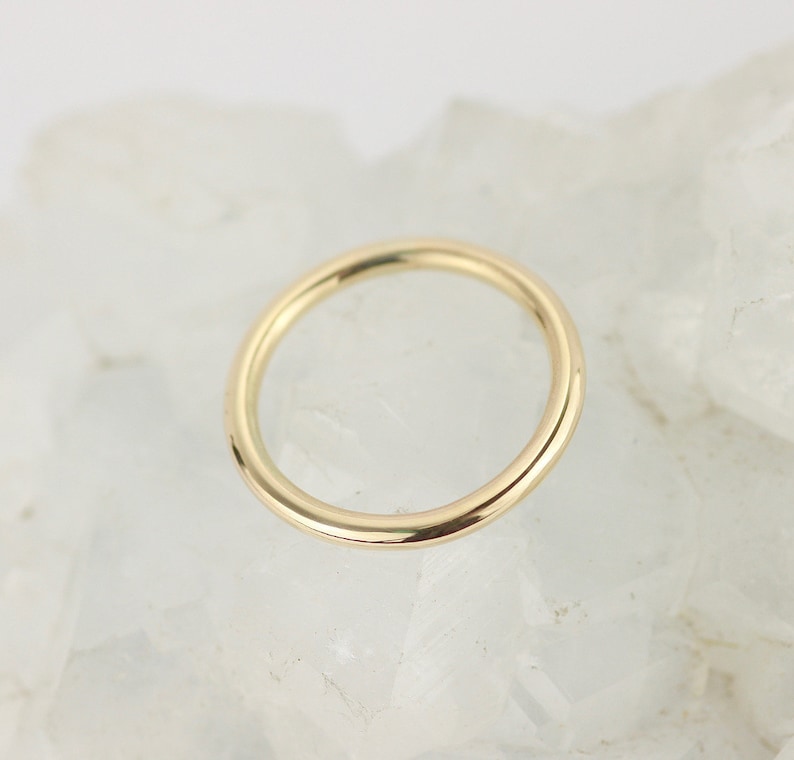 9ct Gold Wedding Band. 2mm Plain Wedding Ring. Simple Stacking Etsy