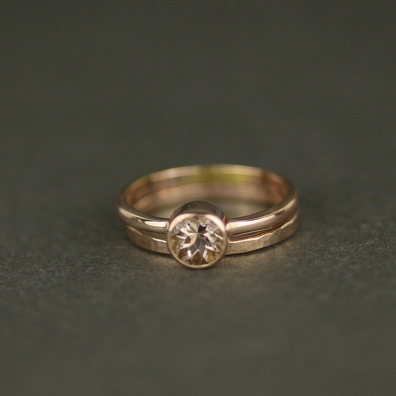 Black Sapphire 9ct Rose Gold Engagement Ring. Recycled Gold Solitaire Ring. Gothic Engagement Ring image 7
