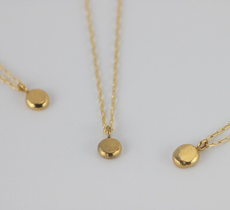 Simple Gold Pebble Necklace. Dainty Minimalist Jewelry. Etsy
