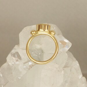 18ct Recycled Gold Oval Blue Sapphire Engagement Ring. Ancient Roman Style Gold Stud Ring image 4