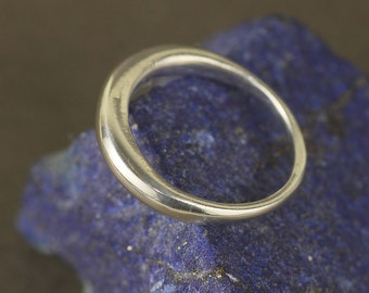 Solid Sterling Silver Slim Bombe Ring. Recycled Silver Domed Ring