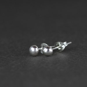 Minimalist Silver Tiny Stud Earrings. Dainty Simple Jewellery image 2