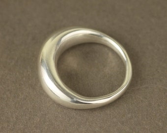 Solid Sterling Silver Heavy Bombe Ring. Recycled Silver Chunky Domed Ring