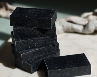 Activated Charcoal Soap - All Natural Handmade Soap Unscented Cold Process Soap Gift for Him, Summer Soap, Deodorant Soap