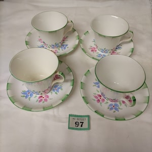 Art DécoSet da tè parzialmente dipinto a mano, Melba Ware, anni '30