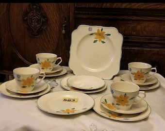 Art deco 1930er Jahre 16 teiliges Teegedeck