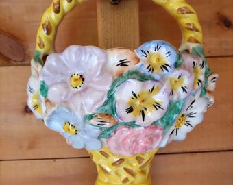 vintage price Kensington wall pocket floral basket design © 1950s