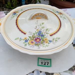 vintage 1930s Burleigh ware floral turren