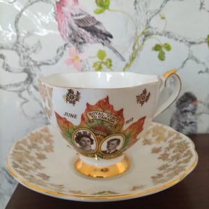 Queen Elizabeth 11 and prince Philip visit to Canada cup and saucer 1959