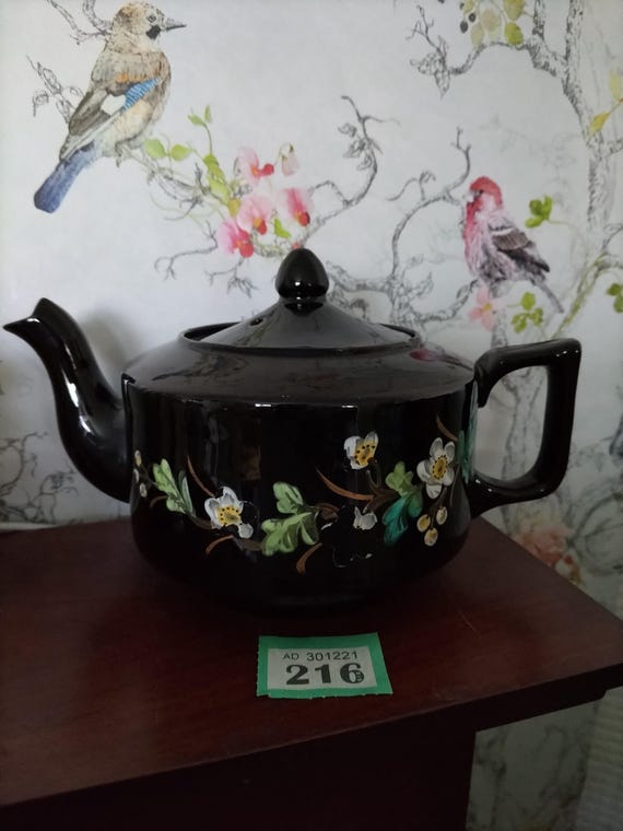 美品 可愛い スポードSPODE クリスマス ティーポット単品 F4 花柄陶器  