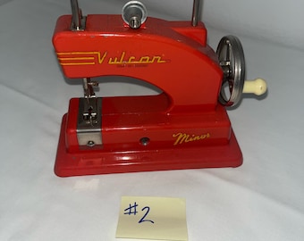 Vintage Red 1950's Vulcan Minor Children's Sewing Machine