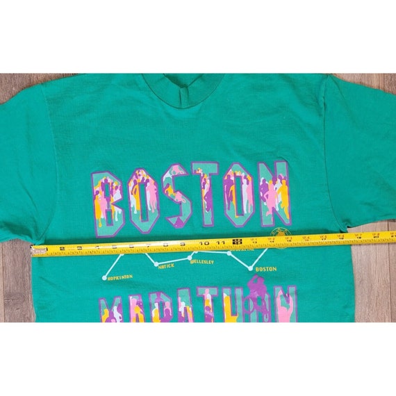 Vtg 1990s Boston Marathon Size L Green Single Sti… - image 8