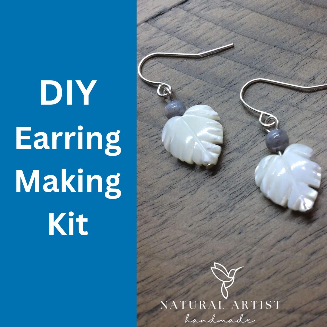 DIY Earring Making Kit Leaf Mother of Pearl Earrings Fine Earring ...