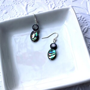 Abalone Shell Earrings Handmade Dangle Drop Gold, Sterling Silver Summer Jewelry Iridescent Abalone Minimalist Jewelry For Beach Wedding