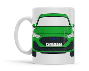 Personalised Ford Focus ST Mug | Custom Number Plate Car Gift | Christmas Gift for Him Her Dad Boyfriend Girlfriend Son | Stocking Filler