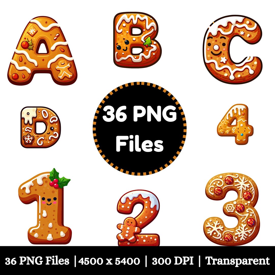 Sweet Cookie Alphabet & Numbers A to Z and 0 to 9 Frosted Cookies ...