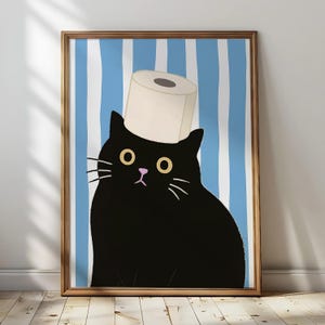 Badezimmer Katzen Illustration Abstrakte Illustration Toilette zu Papier gebracht