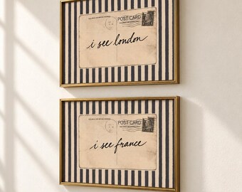 I See London Bathroom Wall Art, Funny Postcard Bathroom Print, Vintage Powder Room Poster (Digital Download)