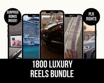 1800+ Faceless Luxury Reels Bundle PLR - Luxury Rich Lifestyle Reels for Instagram, Faceless Videos for Instagram